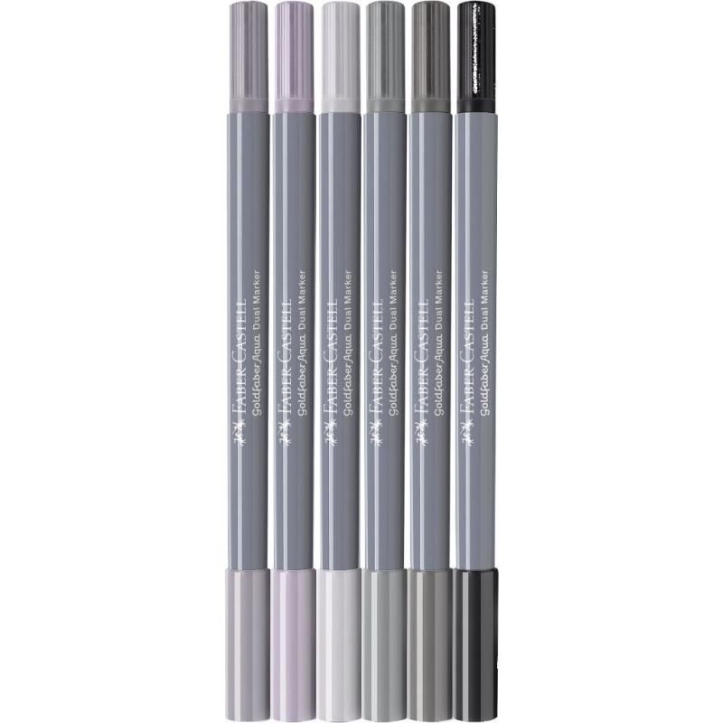 Faber-Castell Goldfaber Aqua Dual Marker 6er Etui Grautöne